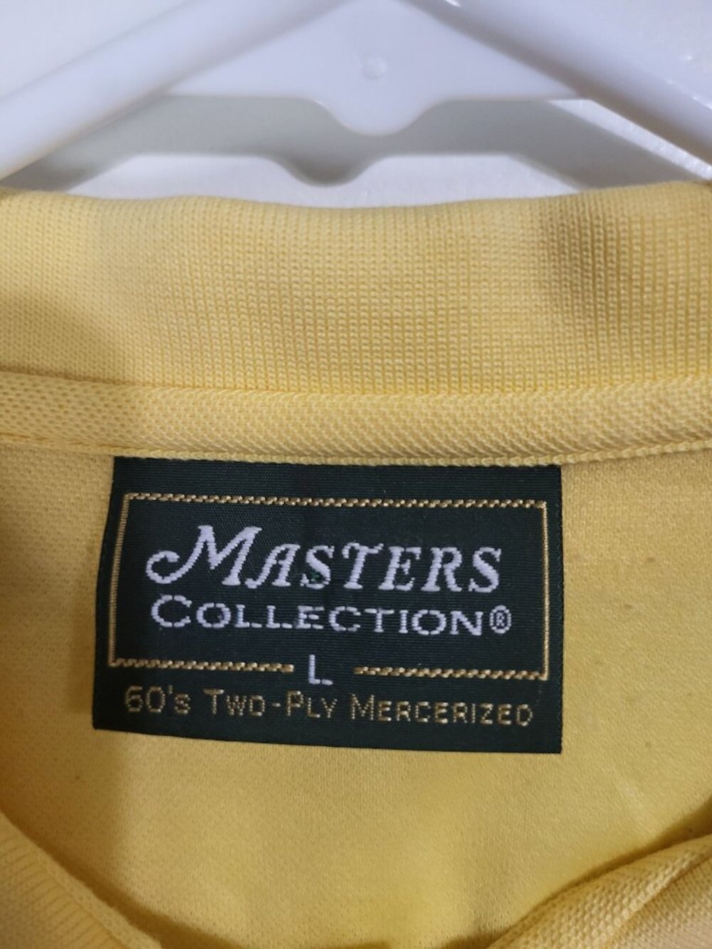 Masters Collection Shirt Men's Large Pima Cotton Yellow Golf Polo Augusta - Picture 3 of 10